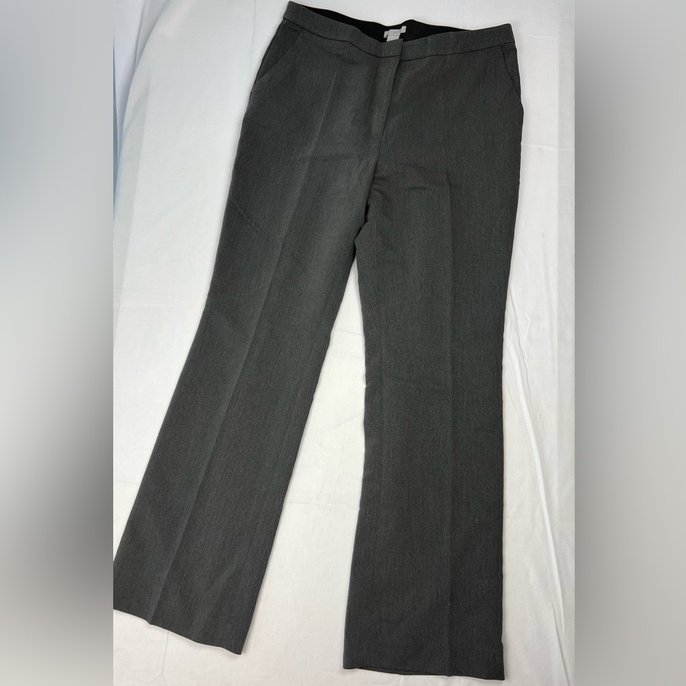H&M Women’s Gray Dress Pants Trousers Straight Leg Stretch Career Work Size 14